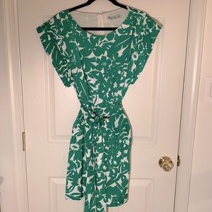 Eliza J Green/White Floral Dress - Size 4